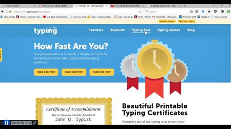 timed typing test